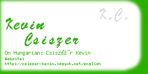 kevin csiszer business card